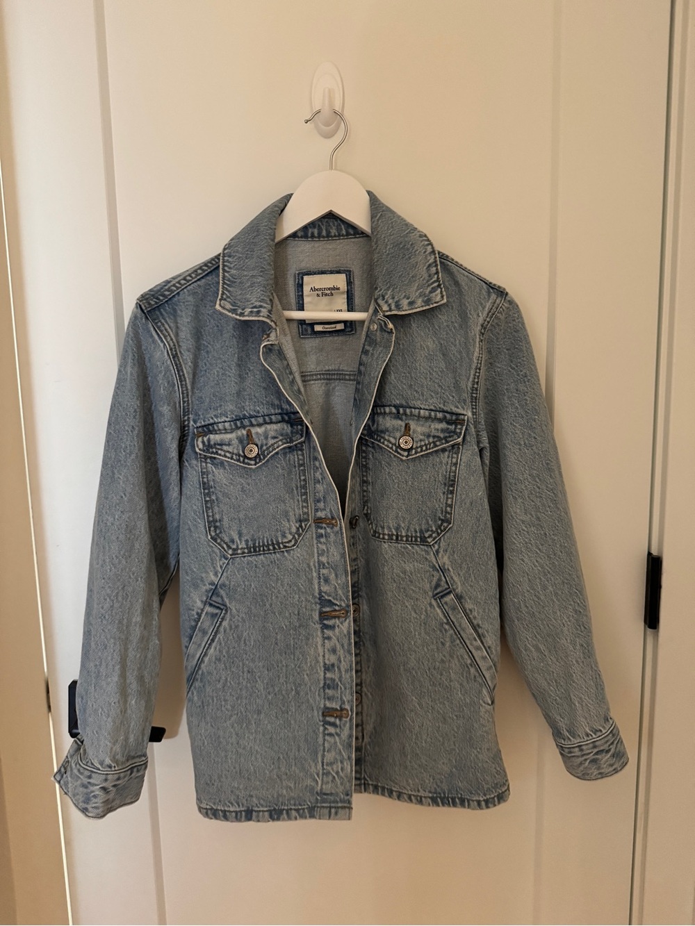 Abercrombie & Fitch Light Wash Denim Trucker Jacket